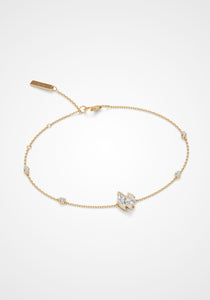 Flame Ember, 18K Yellow Gold + Diamond Bracelet