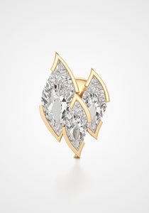 Flame Ember, 18K Yellow Gold + Diamond Chain Cuff Earring
