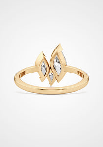 Flame Ember, 18K Yellow Gold + Diamond Pavé Ring