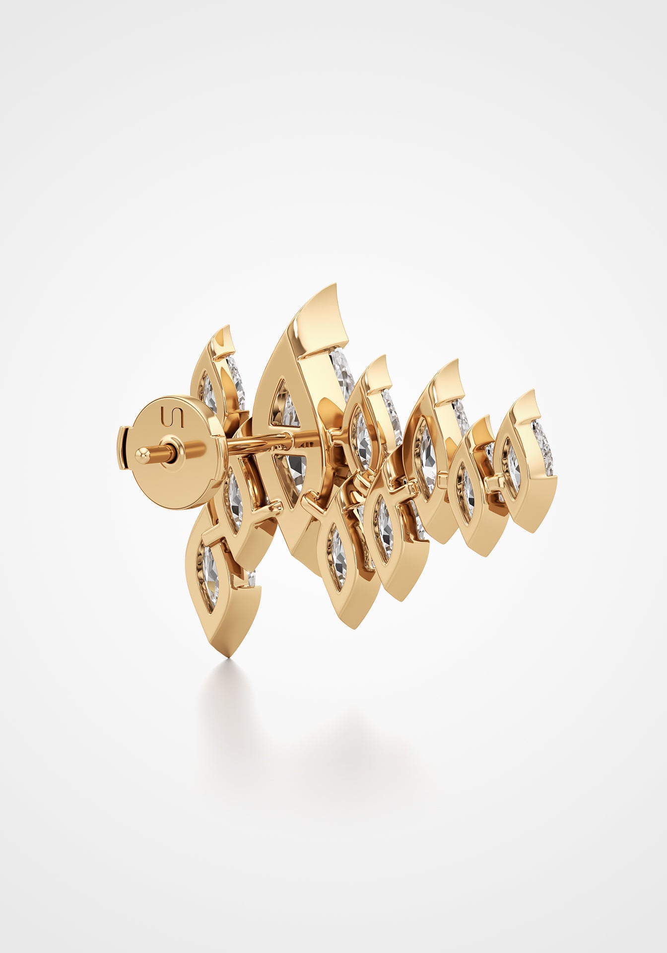 Flame Royale Spark, 18K Yellow Gold + Diamond Earrings