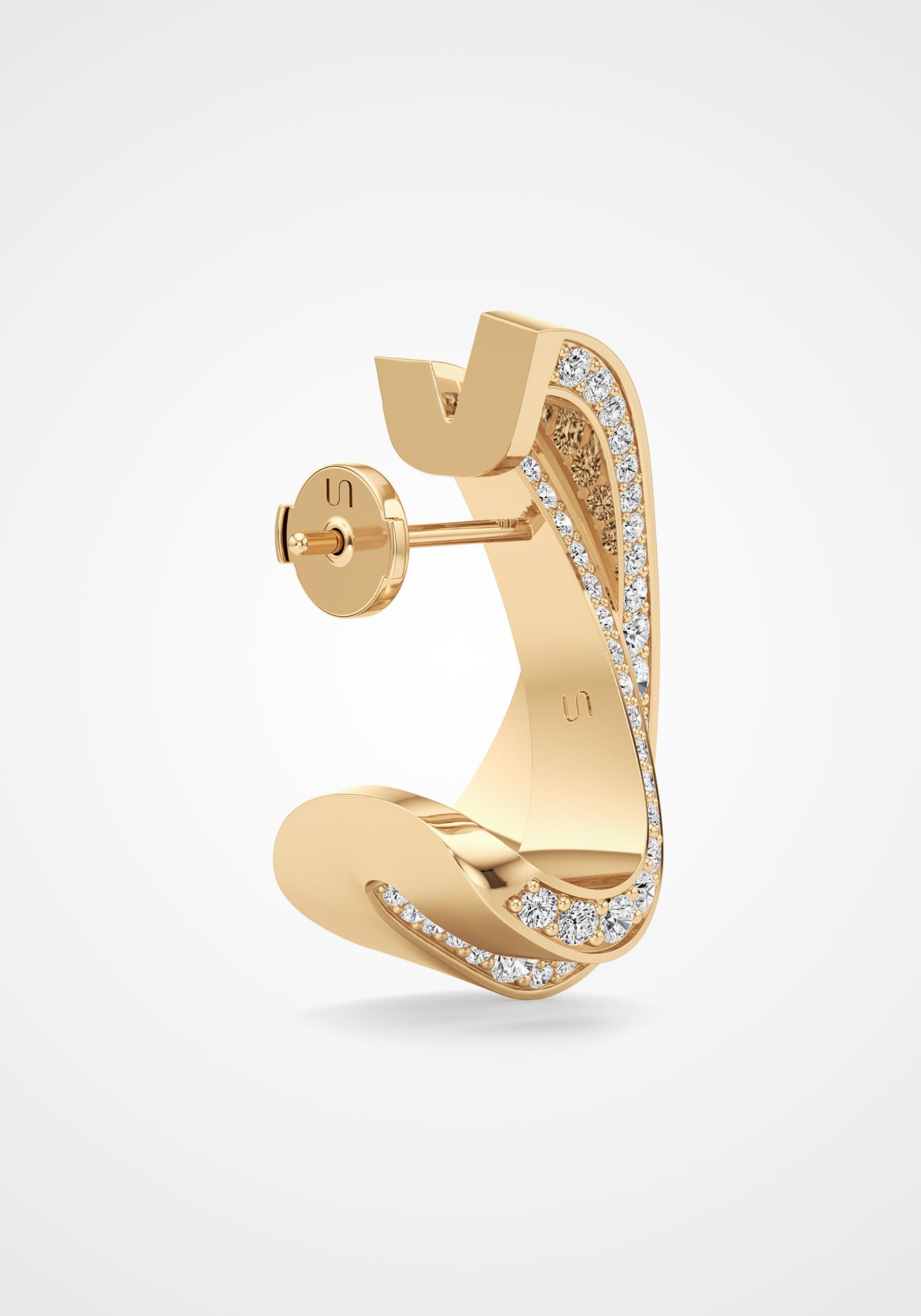 Infinite Demi, 18K Yellow Gold + Diamond Pavé Earrings