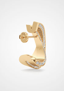 Infinite Demi, 18K Yellow Gold + Diamond Pavé Earrings