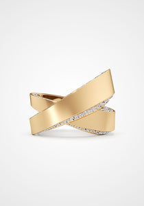 Infinite, 18K Yellow Gold + Pavé Diamond Demi Ring