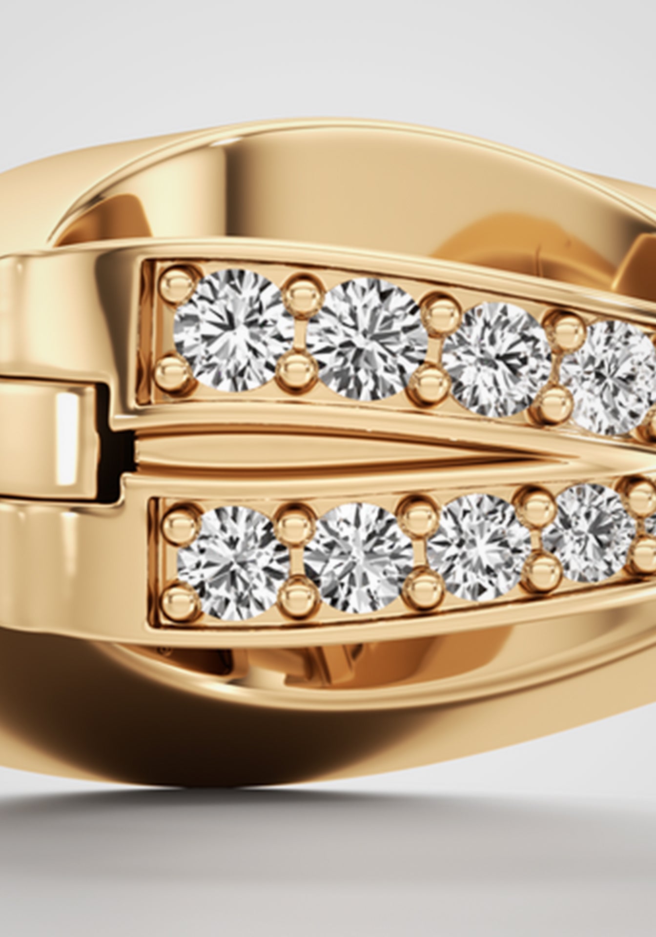 Infinite, 18K Yellow Gold + Pavé Diamond Single Cuff Earring