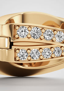 Infinite, 18K Yellow Gold + Pavé Diamond Single Cuff Earring