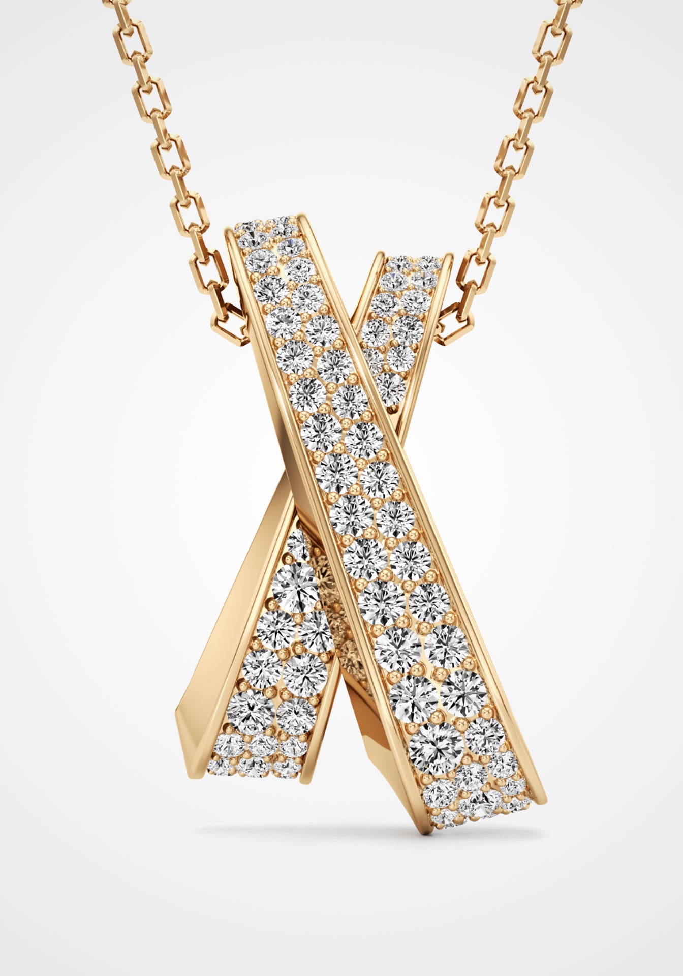 Infinite, 18K Yellow Gold + Pavé Diamond Demi Pendant Necklace