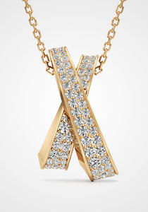 Infinite, 18K Yellow Gold + Pavé Diamond Demi Pendant Necklace