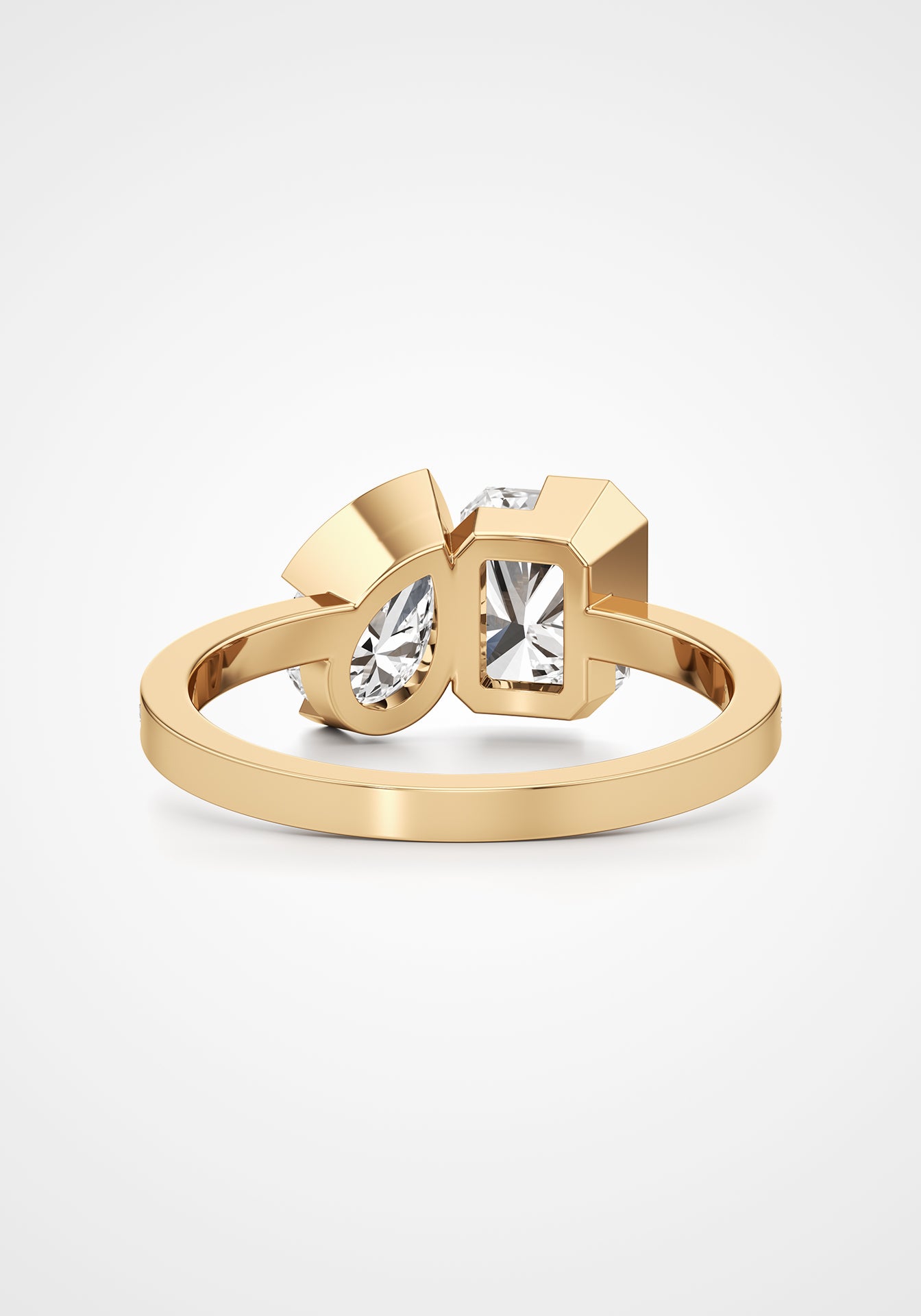 Meta Zinnia, 18K Yellow Gold + Pavé Diamond Ring
