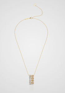 Armor, 18K Yellow Gold + Multi-Diamond Pendant Necklace