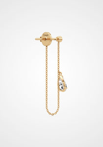 Tear Drop, 18K Yellow Gold + Diamond Earrings