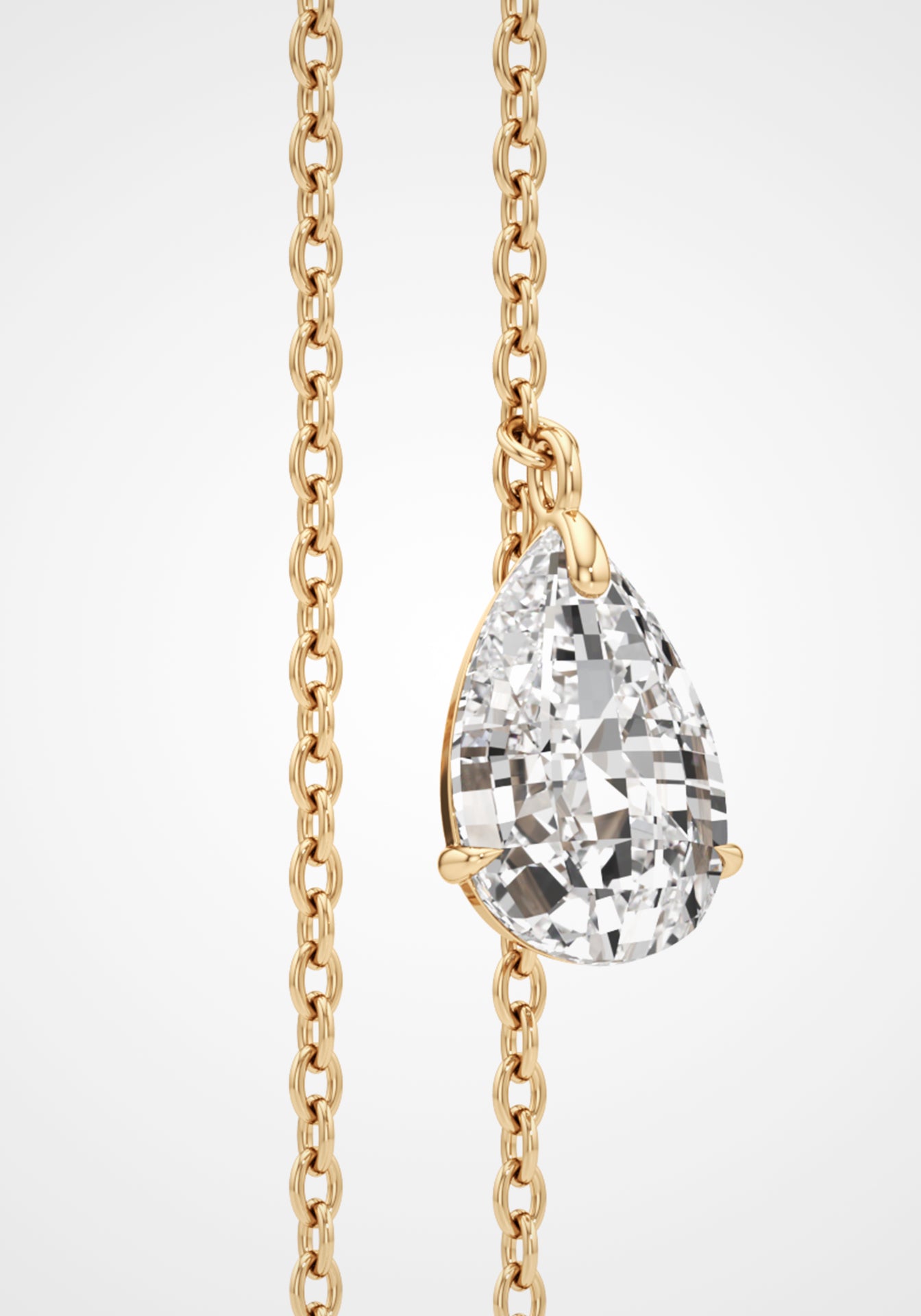 Tear Drop, 18K Yellow Gold + Diamond Earrings