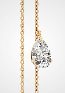 Tear Drop, 18K Yellow Gold + Diamond Earrings
