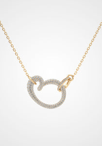 Whirlwind Floating Heart, 18K Yellow Gold Pavé Diamond Pendant