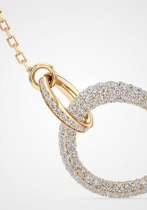 Whirlwind Floating Heart, 18K Yellow Gold Pavé Diamond Pendant