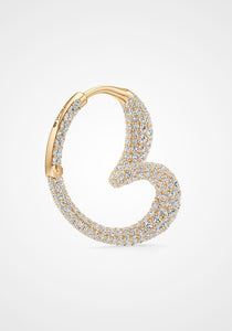 Whirlwind, 18K Yellow Gold + Pavé Diamond Earrings