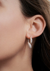 Whirlwind, 18K Yellow Gold + Pavé Diamond Earrings