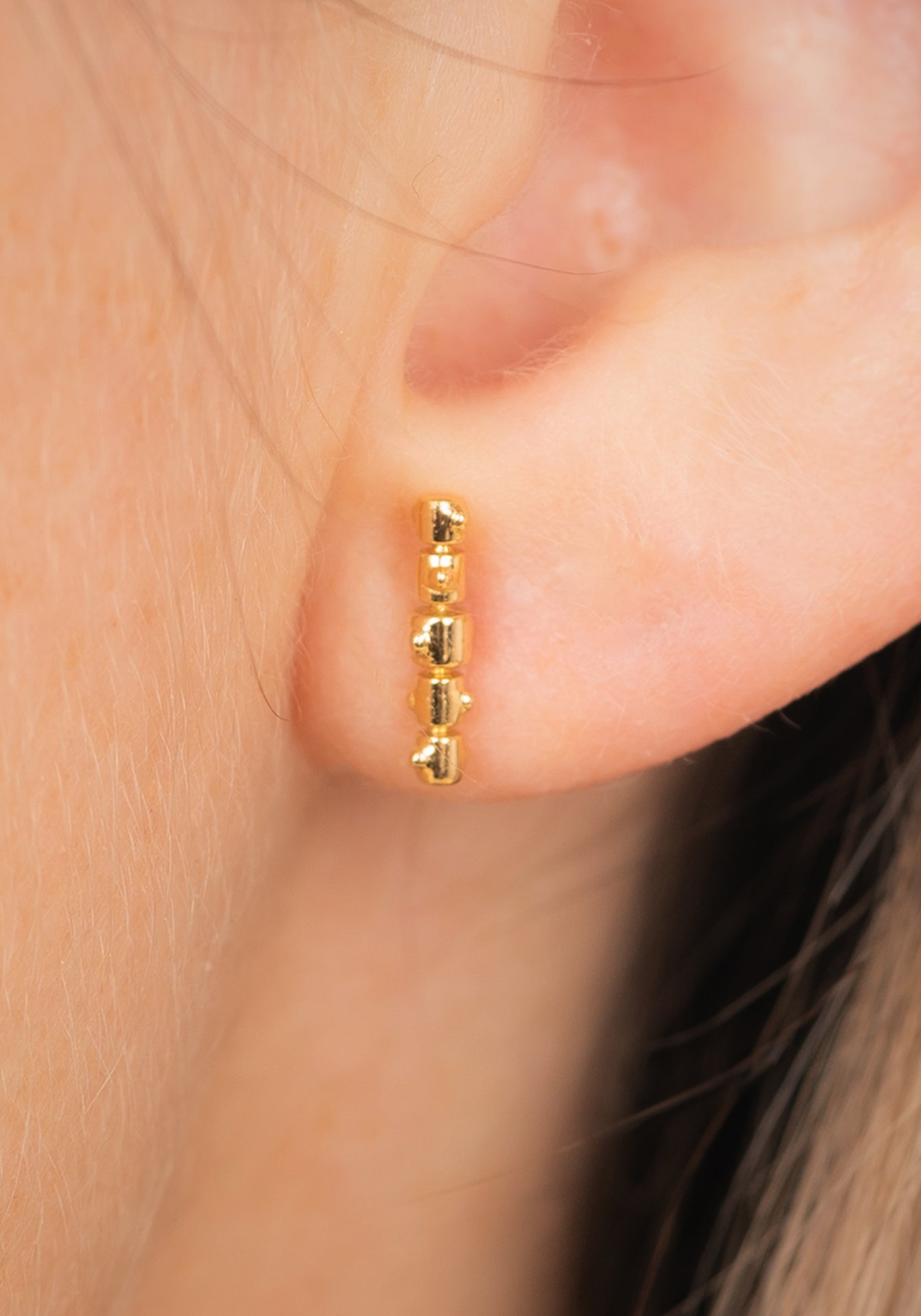 Jali Breeze Petit, 18K Yellow Gold Earring Studs