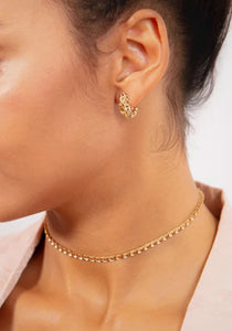 Jali Celestial, 18K Yellow Gold Hoops, Petite