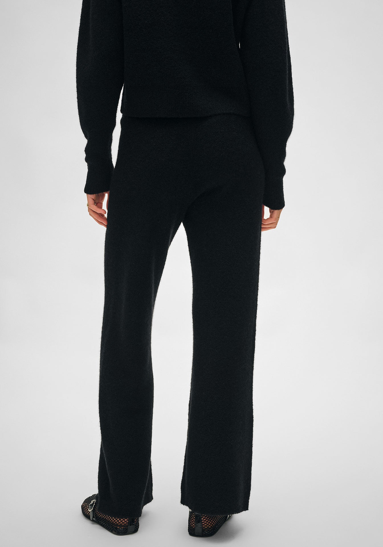 Merino Cashmere Boucle Wide Leg Pant