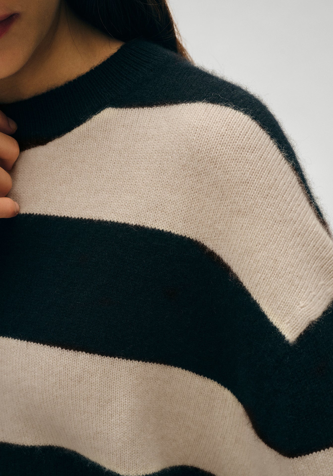 Cashmere Striped Crewneck