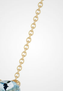 H, 18K Yellow Gold + Aquamarine Necklace