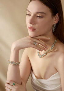 Aquamarine Contour, 18K Yellow Gold Necklace