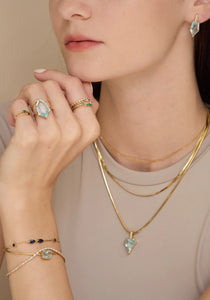 Aquamarine + Diamond Contour, 18K Yellow Gold Earrings