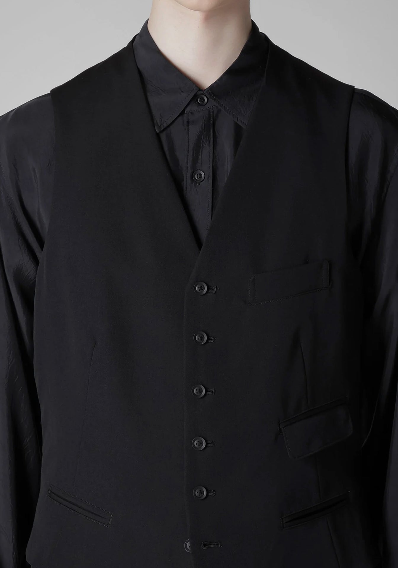 Wool Gabardine 7-Button Vest