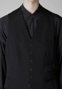 Wool Gabardine 7-Button Vest