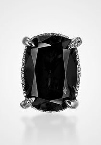 Cushion Wing, 18K White Gold Vermeil + Black Diamond Studs
