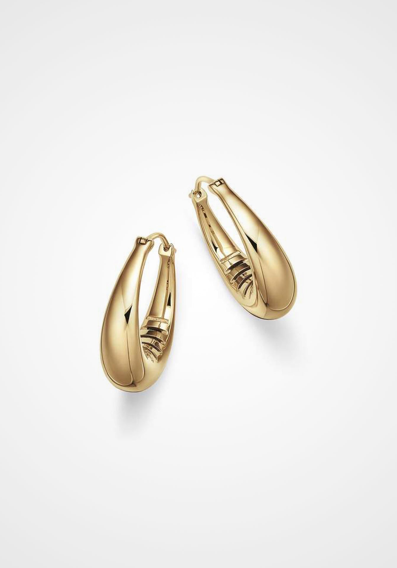 Reflective Hoop, 18K Yellow Gold Earrings