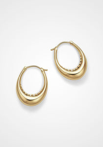 Reflective Hoop, 18K Yellow Gold Earrings