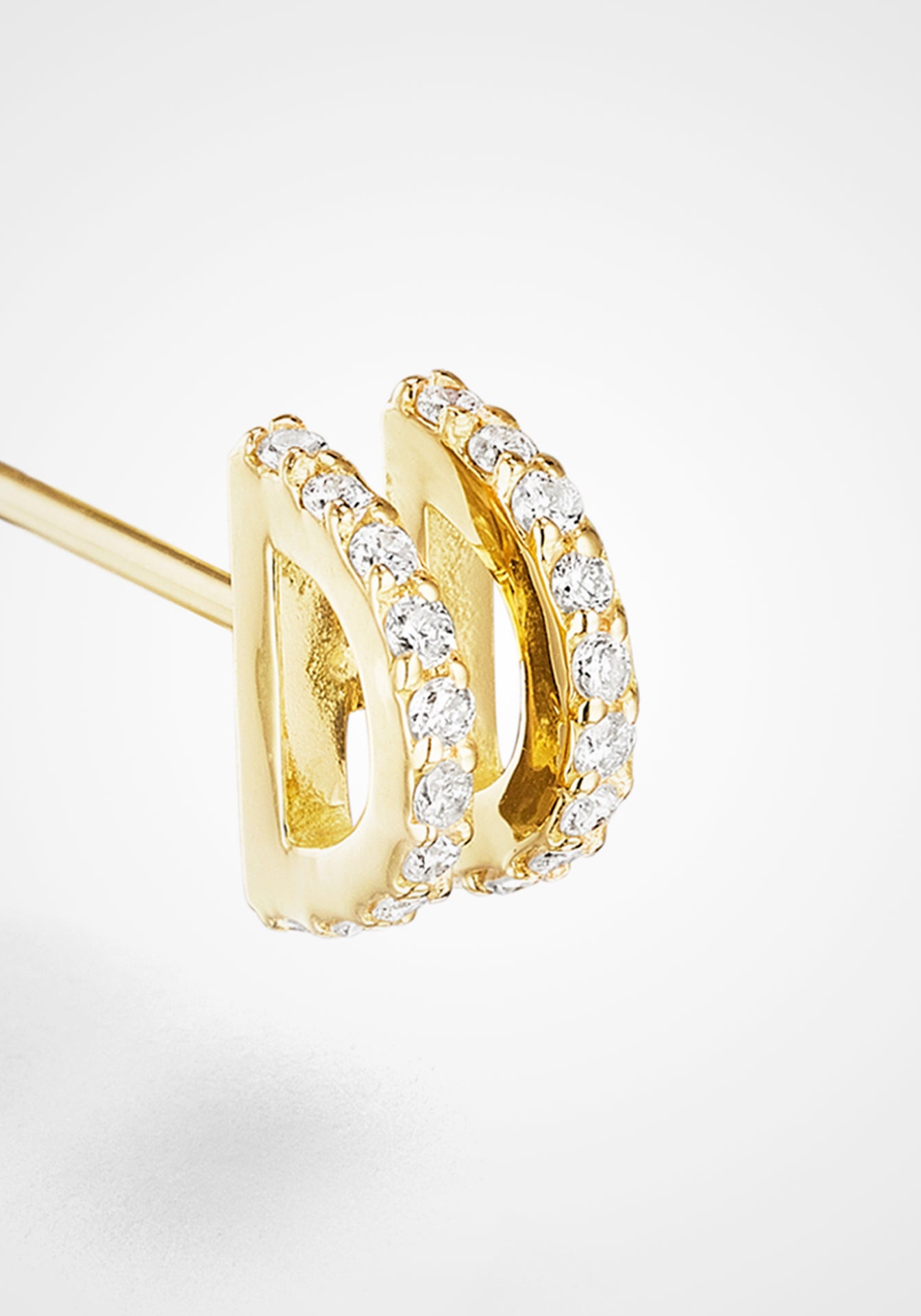 Love GOLD 9ct Gold Crystal Set Half Hoop Earrings | very.co.uk