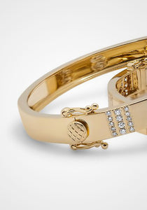 Pinstripe Strength Diamond Bangle, 14K Yellow Gold + Half Way Diamond Bracelet