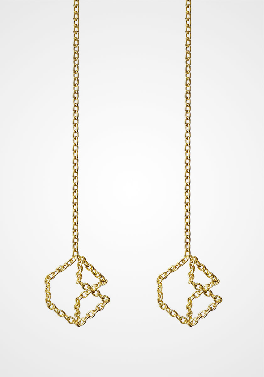 Chain 04S, 18K Yellow Gold Earrings